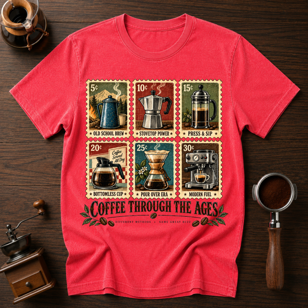 Coffee Through The Ages Dyed T-shirt
