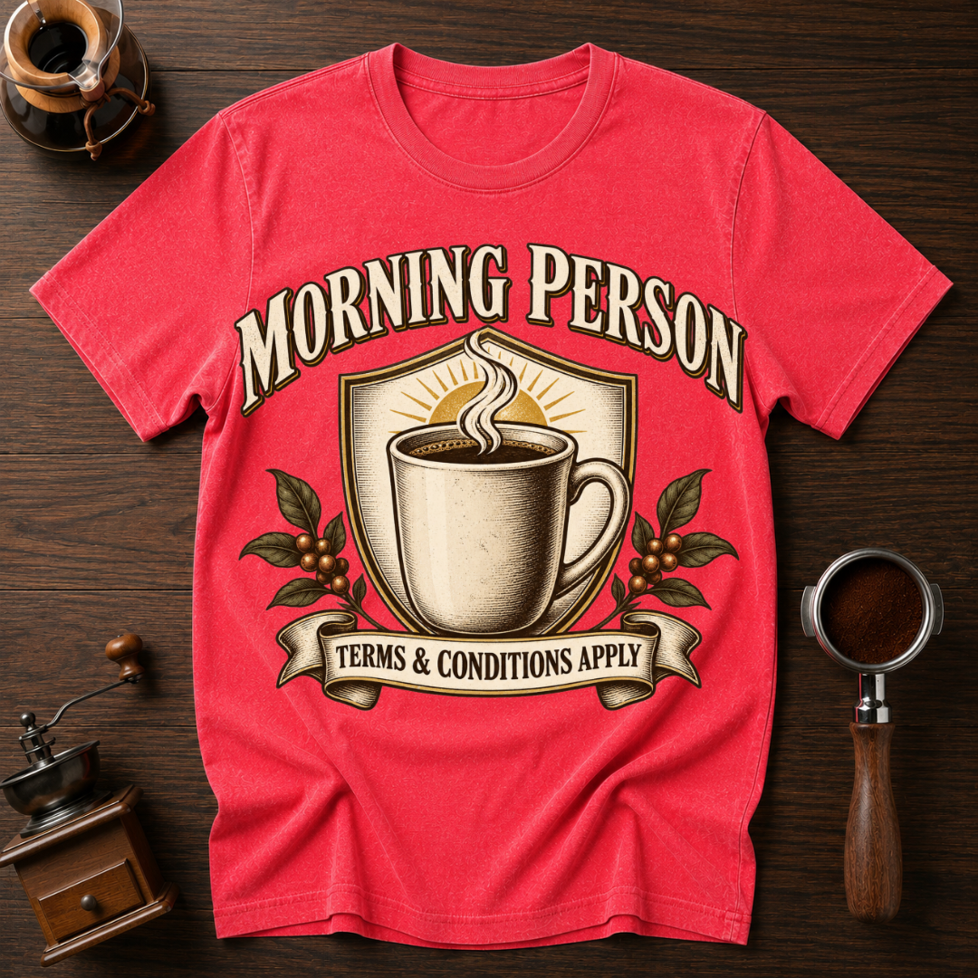 Morning Person Terms & Conditions Apply Dyed T-shirt
