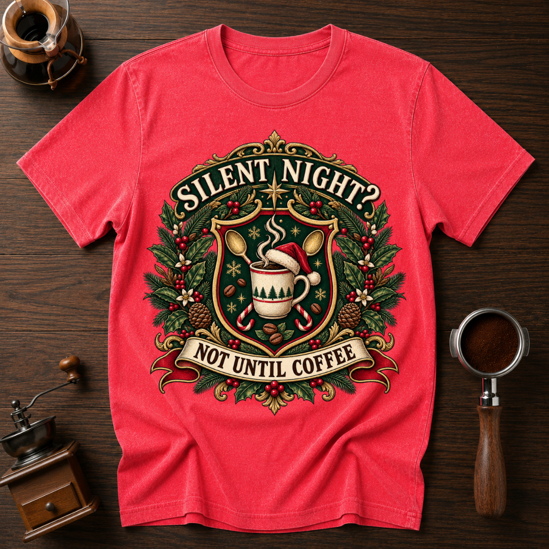 Silent Night Not Until Coffee Dyed T-shirt