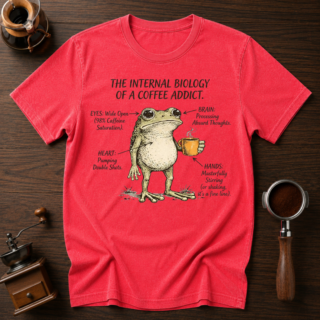 Biology of a Coffee Addict Dyed T-shirt