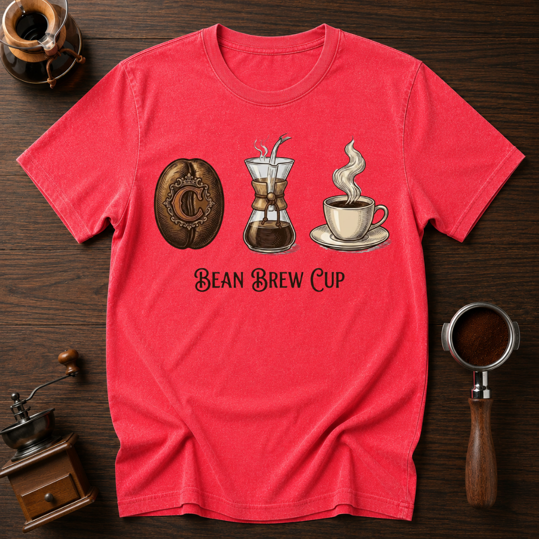 Bean. Brew. Cup. Dyed T-shirt