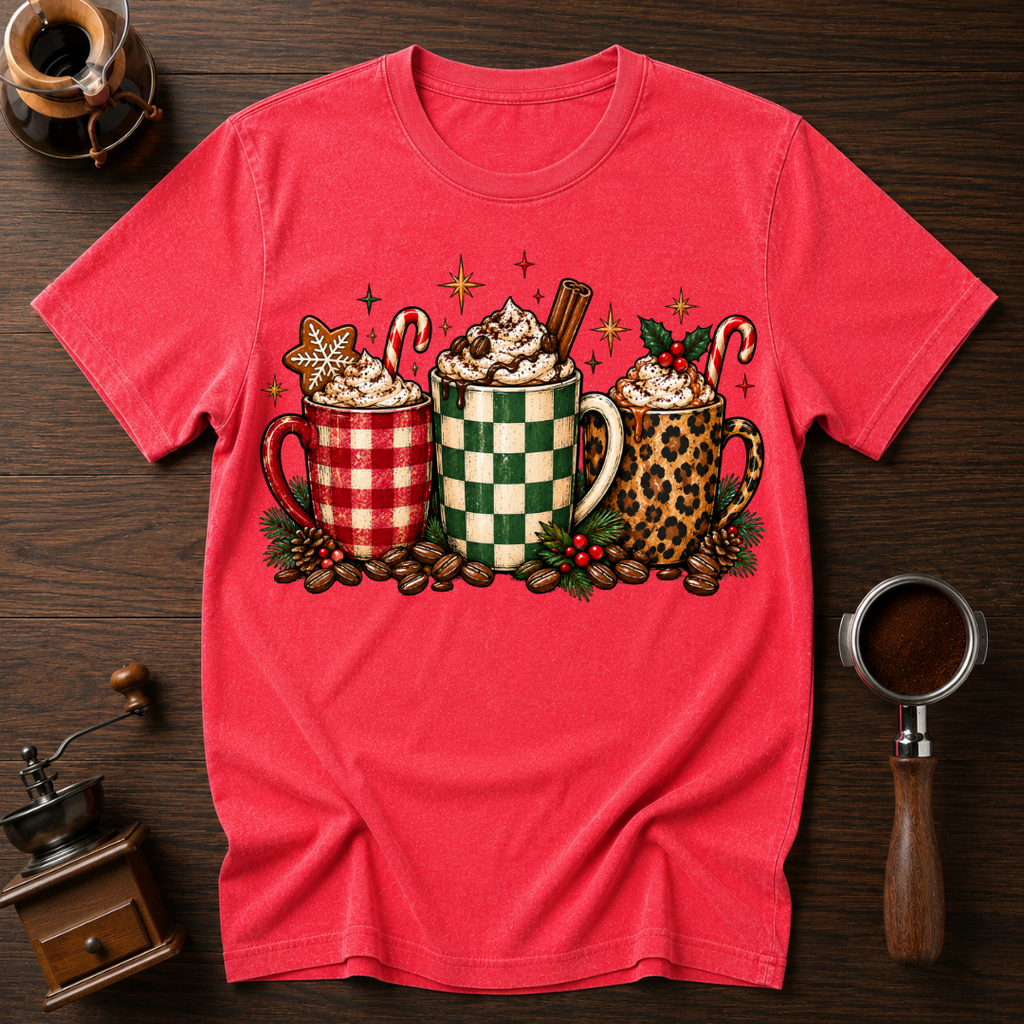 Christmas Mugs Delight Dyed T-shirt