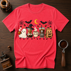 Boo Coffee Lineup Shirt, Cute Halloween Coffee Tee, Ghost Latte Shirt, Spooky Season Coffee Lover Gift, Garment Dyed Fall T-Shirt