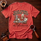 Bean There Brewed That Shirt, Funny Coffee Band Tee, Retro Cartoon Coffee Tour Shirt, Coffee Pun Gift, Vintage Garment Dyed T-Shirt