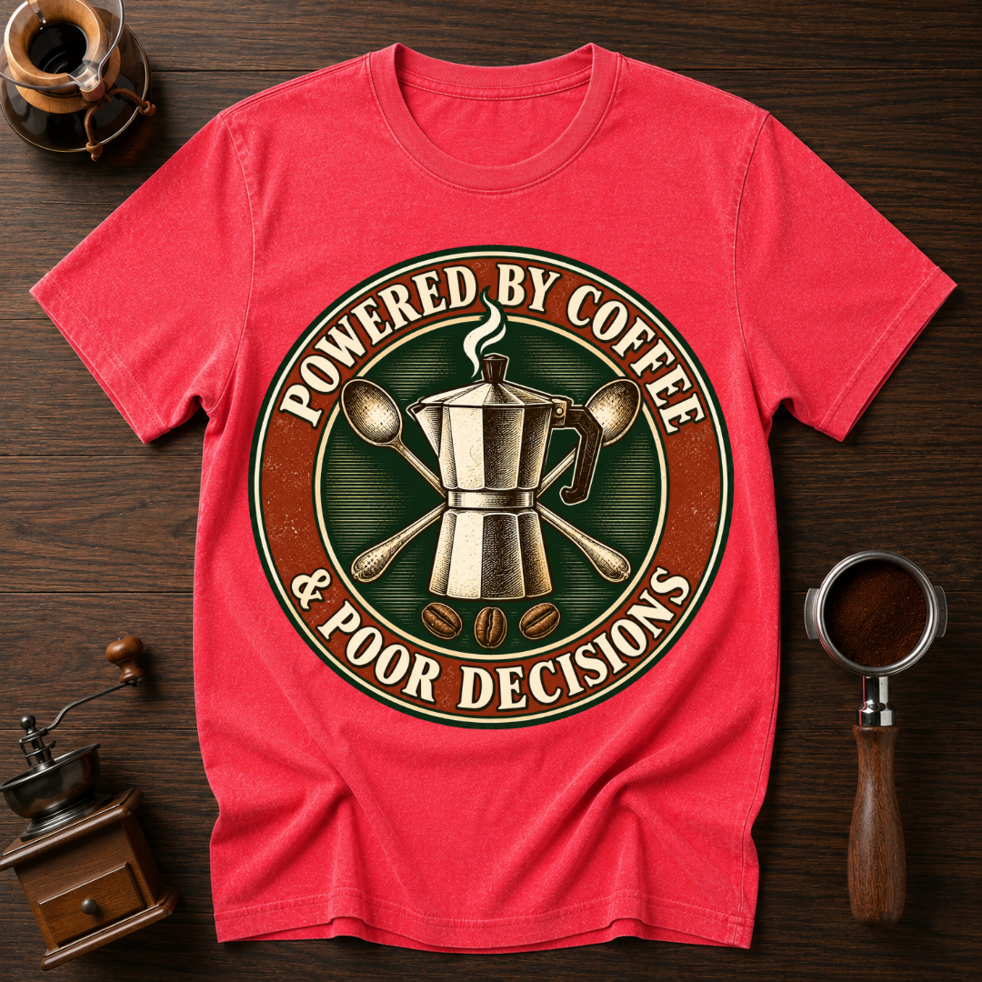 Powered By Coffee & Pour Decisions Dyed T-shirt