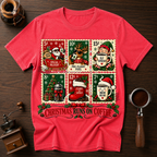 Christmas Runs On Coffee stamp Dyed T-shirt