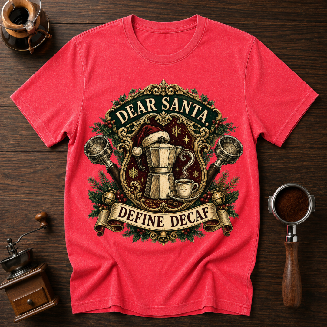 Dear Santa Define Decaf Dyed T-shirt