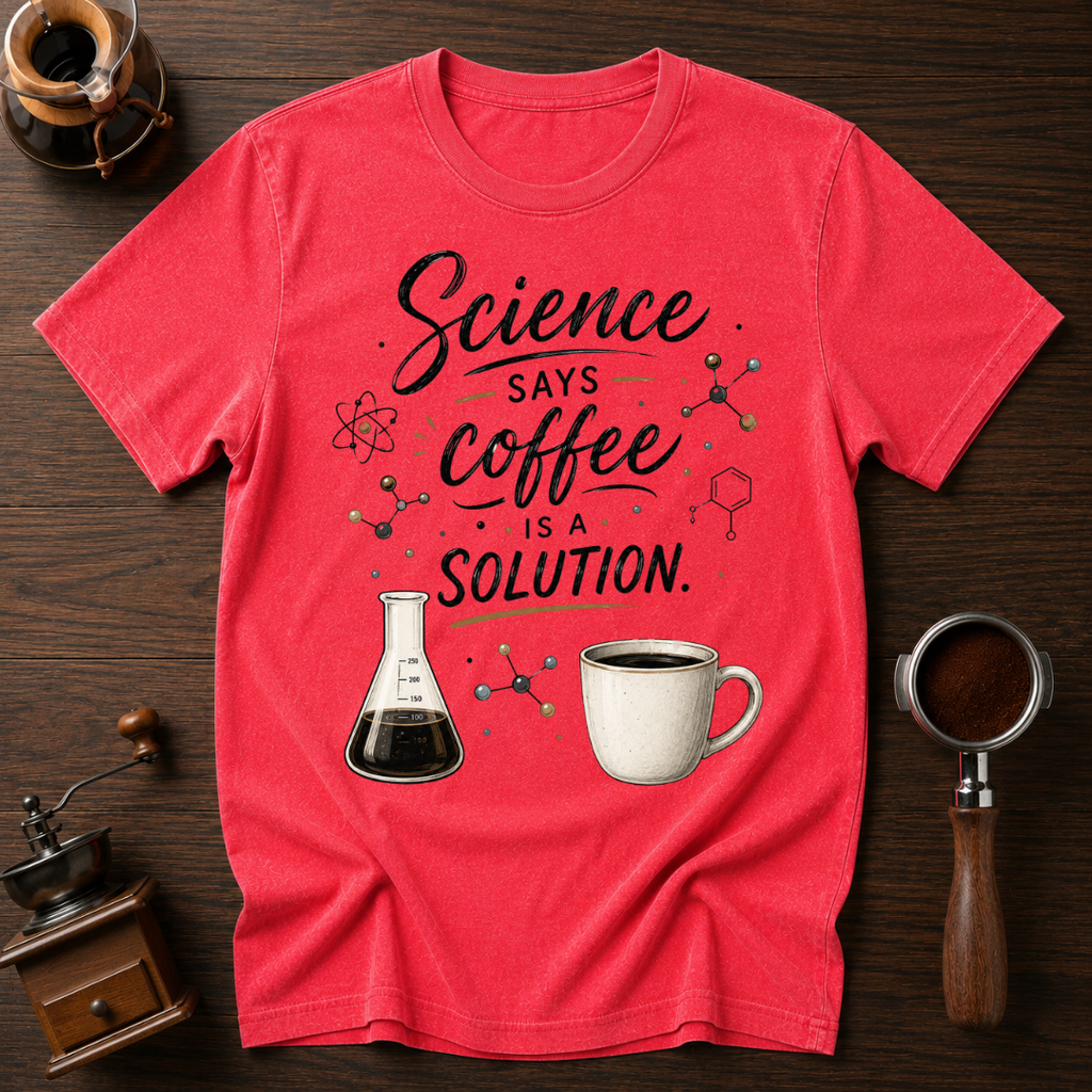Science Says Coffee is the Solution Dyed T-shirt