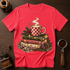 Christmas Coffee & Books Dyed T-shirt