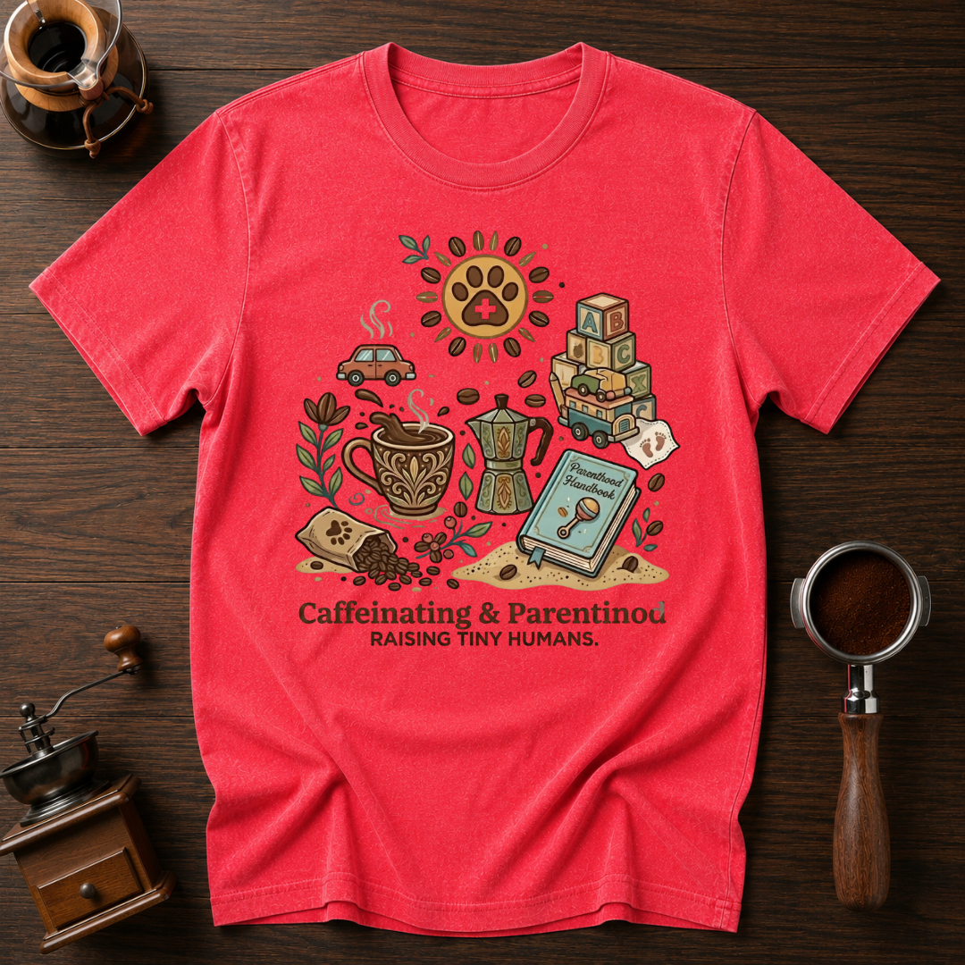 Caffeinating and Parentlng Dyed T-shirt