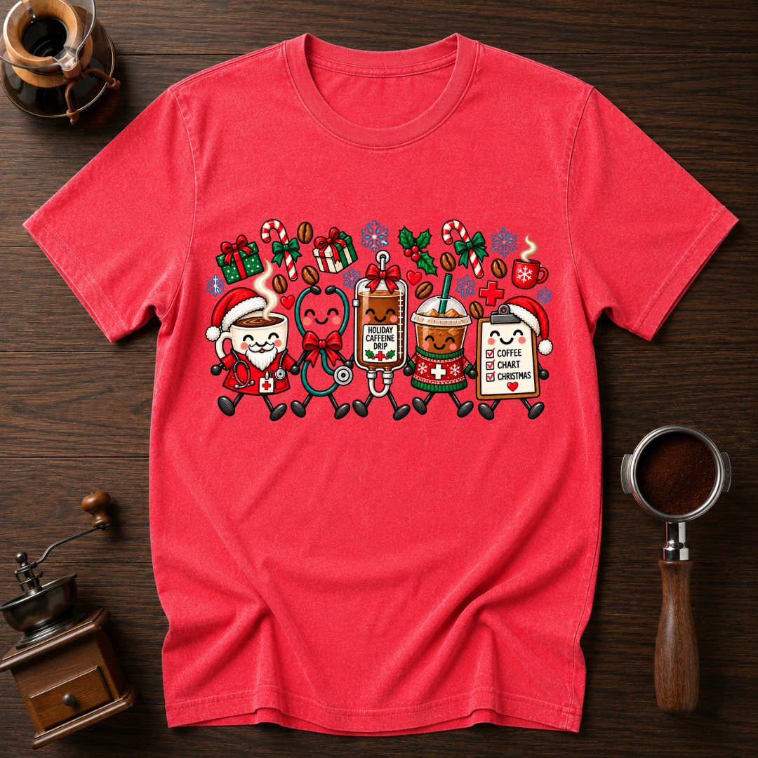 All I Want For Christmas Is Coffee Dyed T-shirt