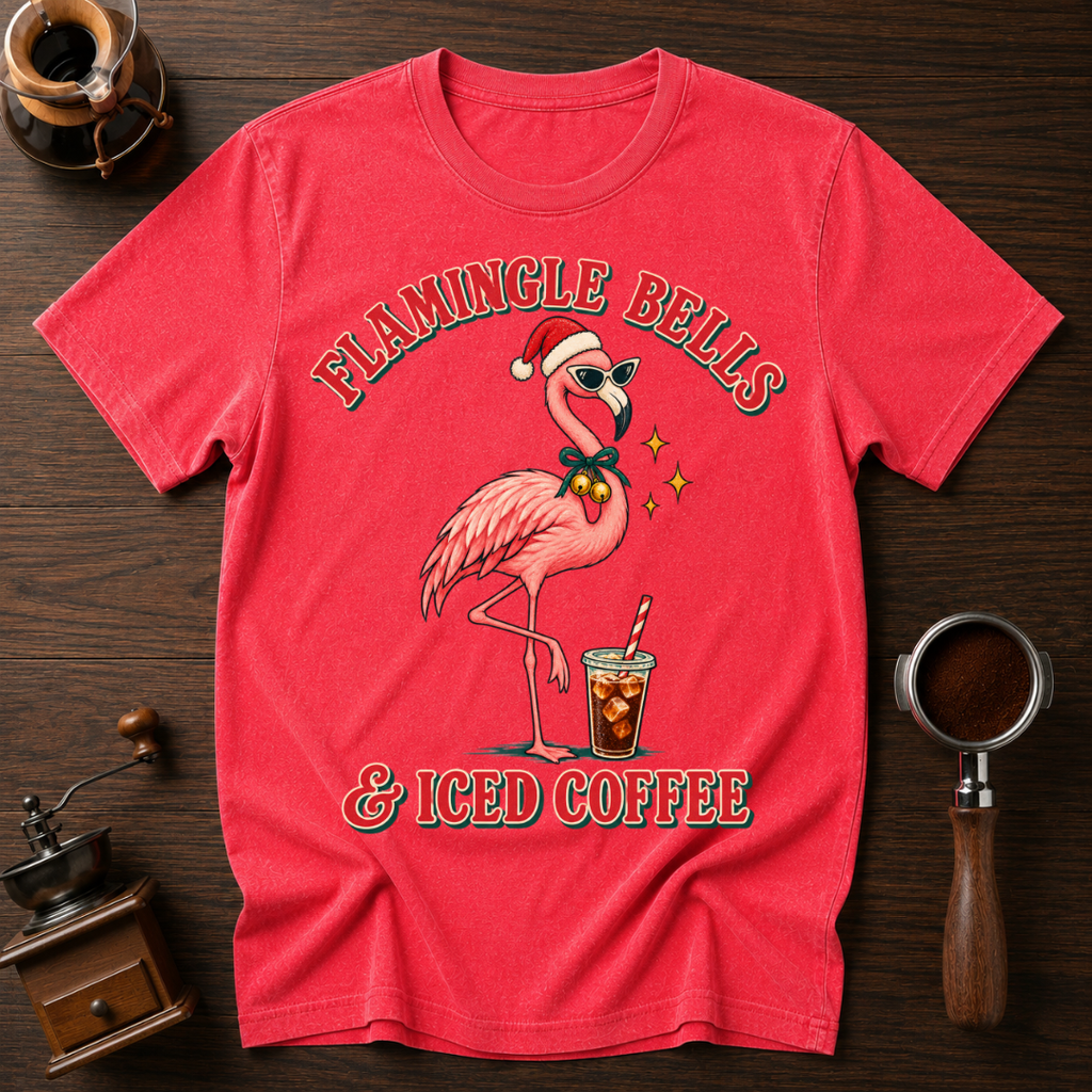 Flamingo Bells & Iced Coffee Dyed T-shirt