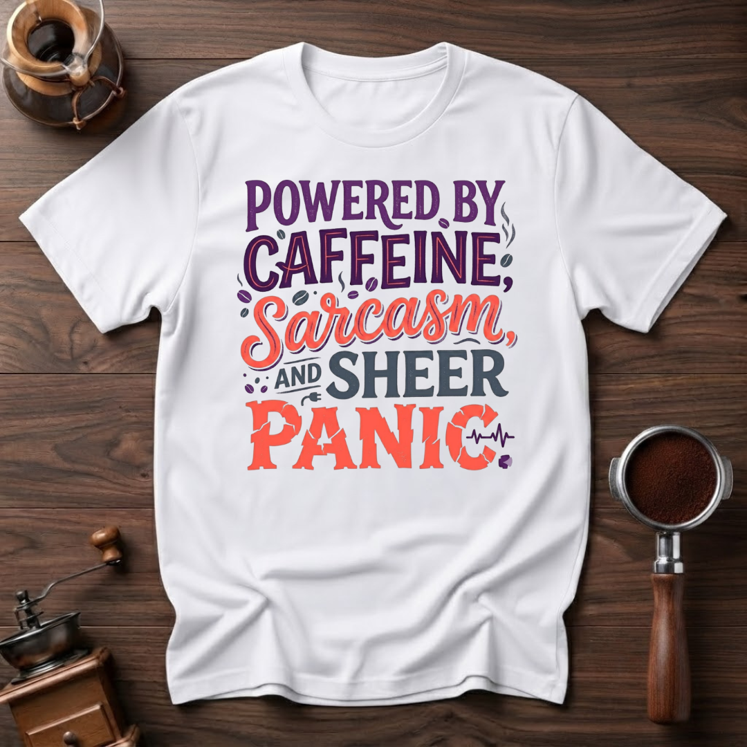 Powered by Caffeine Sarcasm Dyed T-shirt