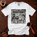 The Roastones Shirt, Funny Coffee Band Tee, Retro Punk Rock Coffee Shirt, 70s Punk Parody, Coffee Lover Gift, Garment Dyed T-Shirt