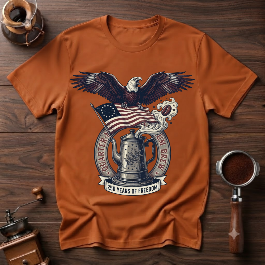 Freedom Eagle Coffee Dyed T-Shirt