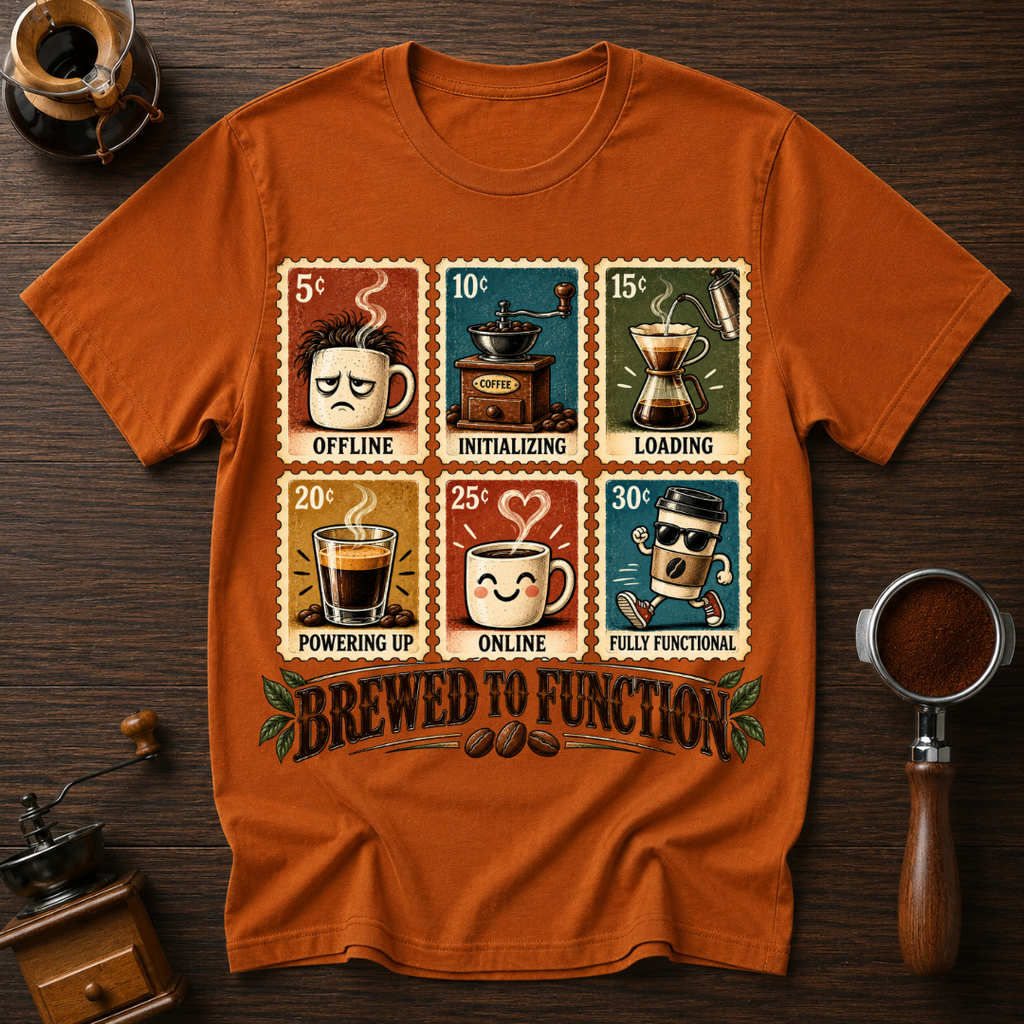 Brewed To Function Stamp Dyed T-shirt