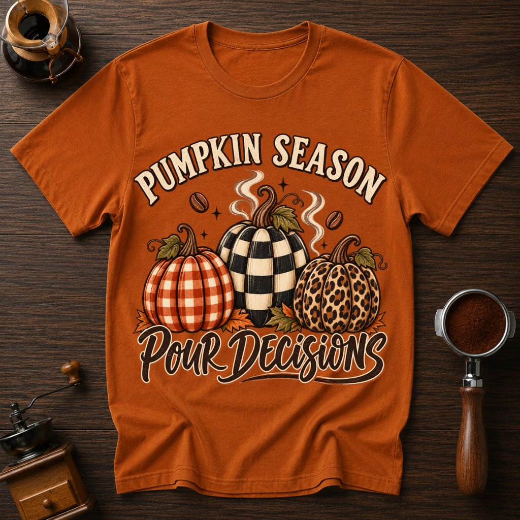 Pumpkin Season Pour Decisions Dyed T-shirt