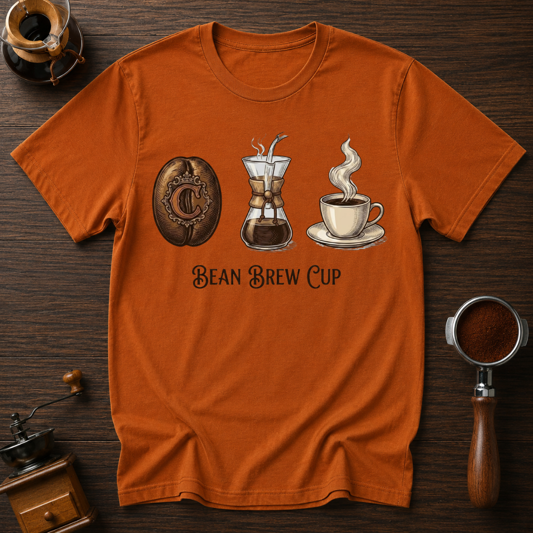 Bean. Brew. Cup. Dyed T-shirt
