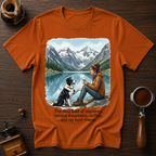 Mountains, Coffee & My Best Friend Dyed T-Shirt