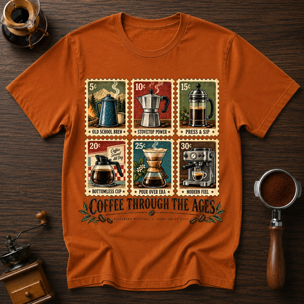 Coffee Through The Ages Dyed T-shirt