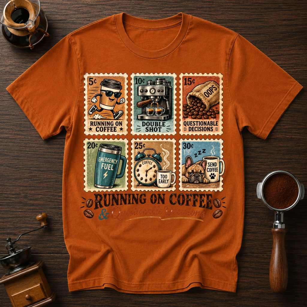 Running On Coffee & Questionable Decisions Dyed T-shirt