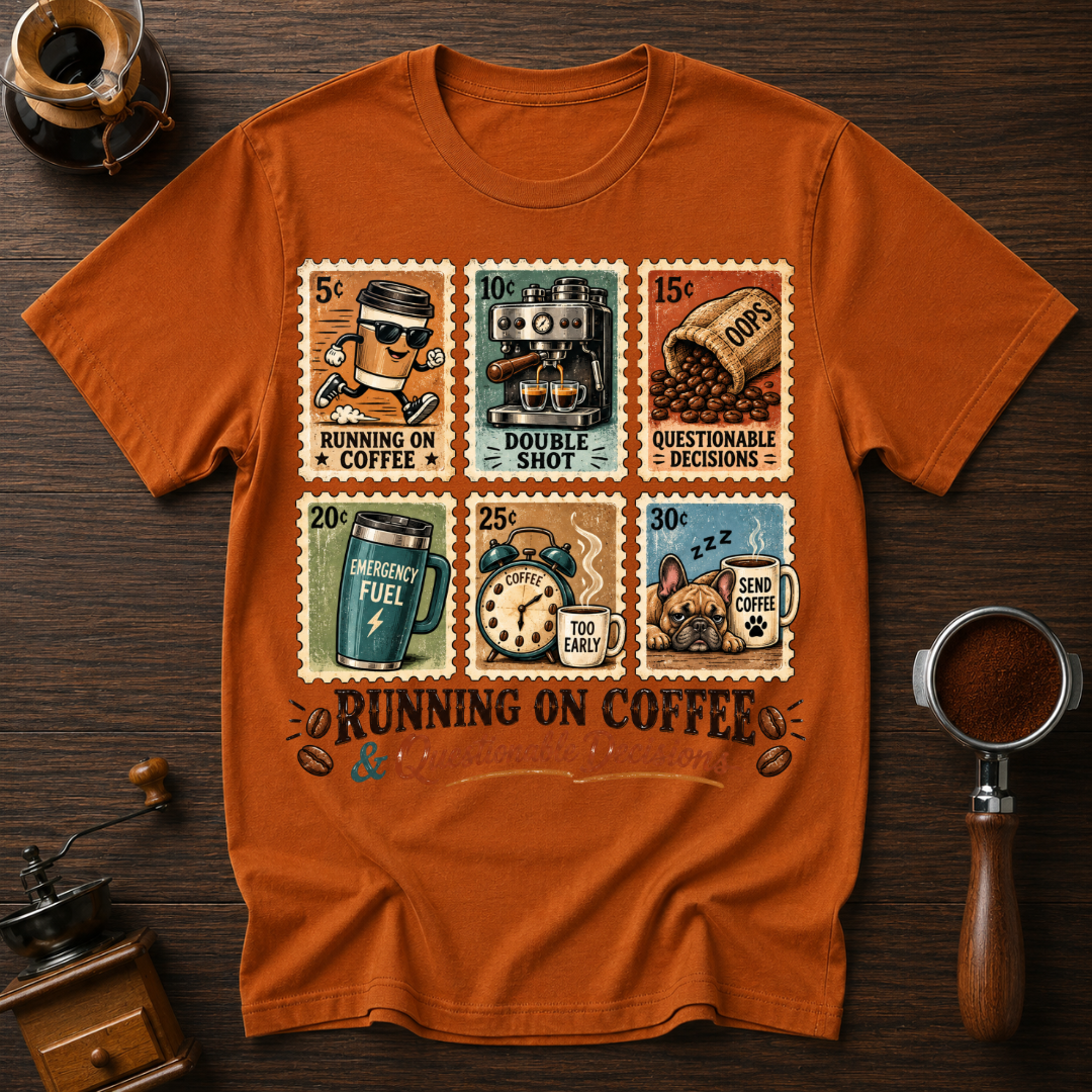 Running On Coffee & Questionable Decisions Dyed T-shirt