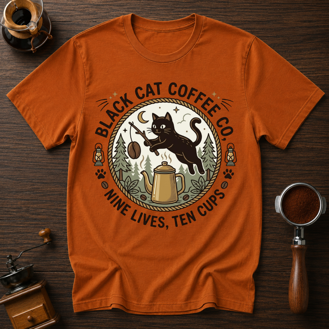 Black Cat Coffee Dyed T-shirt