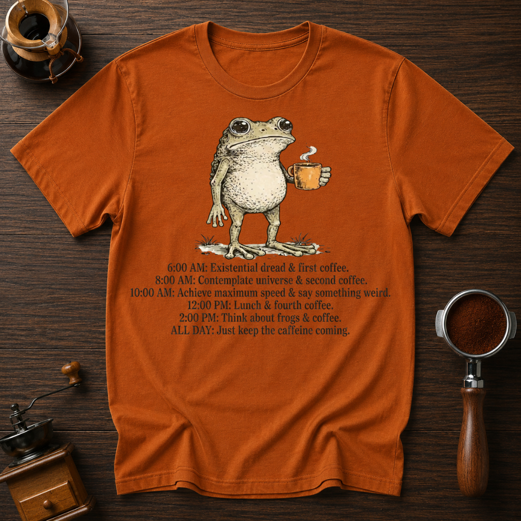 Frog's Caffenine Schedule Dyed T-shirt