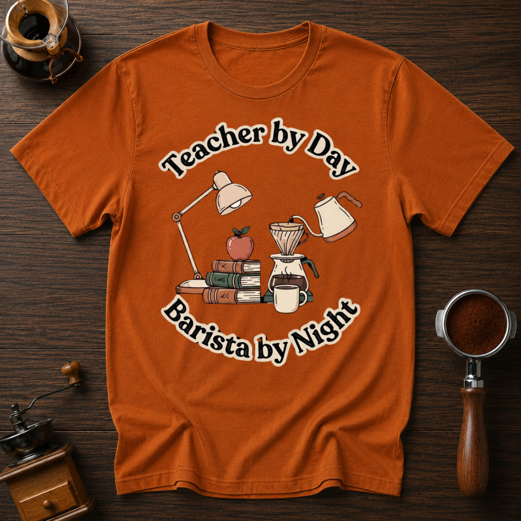 Teacher by Day Barista by Night Dyed T-shirt