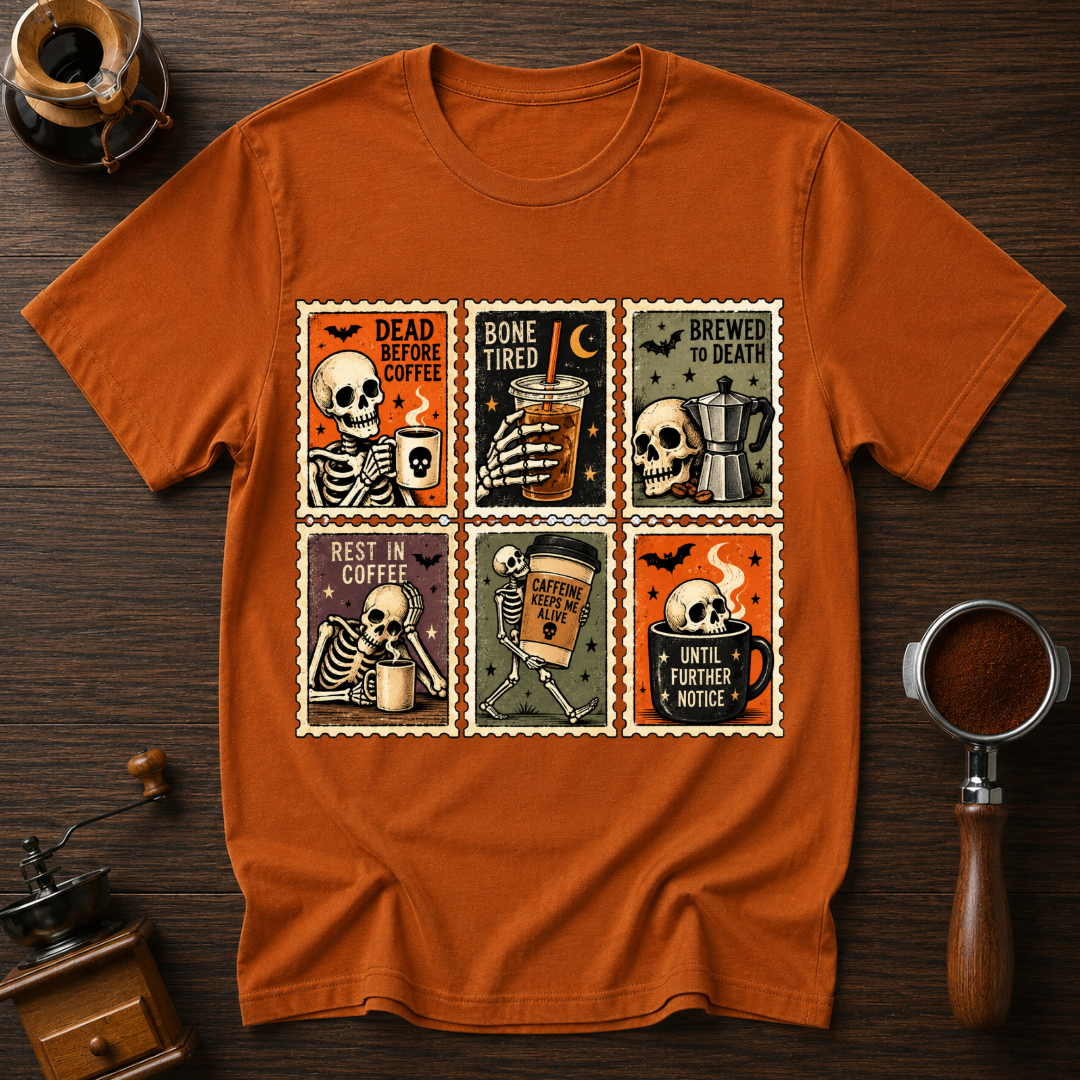 Dead Before Coffee Stamp Dyed T-shirt