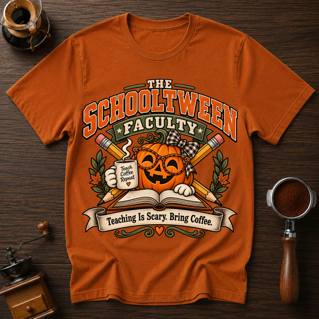 Teaching Is Scary Bring Coffee Dyed T-shirt